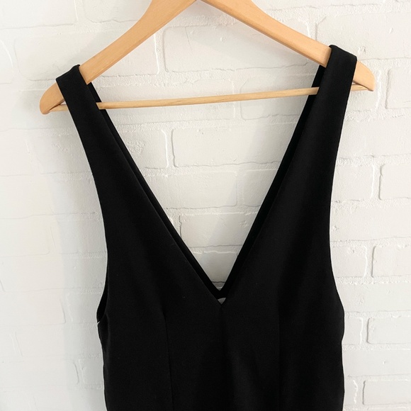 Oak + Fort Women's Jumpsuit Black Deep plunge V neck Pockets Wide leg S - Picture 7 of 12